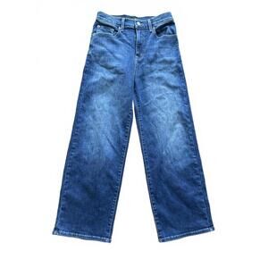 Modern American Womens Wide Leg Jeans Blue Denim